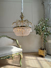 An Exceptionally Rare and Elegant French Empire Crown and Basket Crystal Chandelier Circa 1900–1910