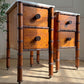 An Exceptionally Rare Museum-Grade Pair of Faux Bamboo Bedside Cabinets by Howard & Sons Circa 1900