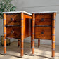 An Exceptionally Rare Museum-Grade Pair of Faux Bamboo Bedside Cabinets by Howard & Sons Circa 1900