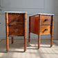 An Exceptionally Rare Museum-Grade Pair of Faux Bamboo Bedside Cabinets by Howard & Sons Circa 1900