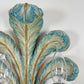 19th Century Italian Blue Polychrome Wooden Ostrich Feather Wall Lights