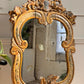 18th Century Venetian Giltwood and Polychrome Arte Povera Lacquered Wall Mirror
