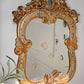18th Century Venetian Giltwood and Polychrome Arte Povera Lacquered Wall Mirror