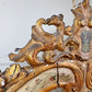 18th Century Venetian Giltwood and Polychrome Arte Povera Lacquered Wall Mirror