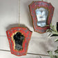 A Pair of Beautiful Hand Painted Italian Red Baroque Wall Mirrors