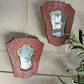 A Pair of Beautiful Hand Painted Italian Red Baroque Wall Mirrors