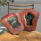 A Pair of Beautiful Hand Painted Italian Red Baroque Wall Mirrors