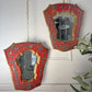 A Pair of Beautiful Hand Painted Italian Red Baroque Wall Mirrors