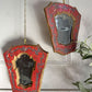 A Pair of Beautiful Hand Painted Italian Red Baroque Wall Mirrors