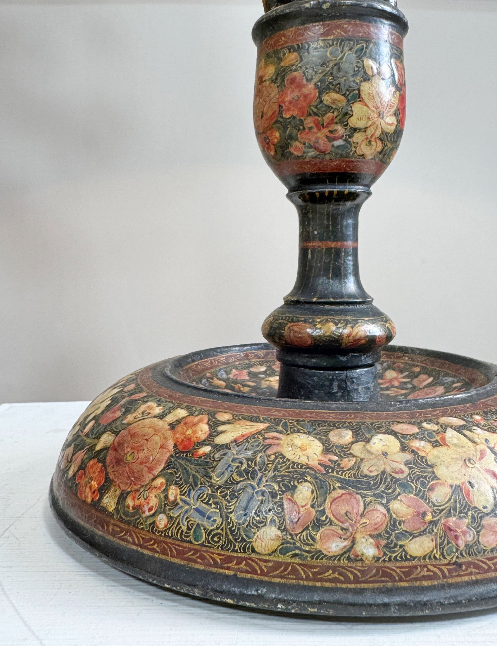 Tall Antique Kashmiri Table Lamp