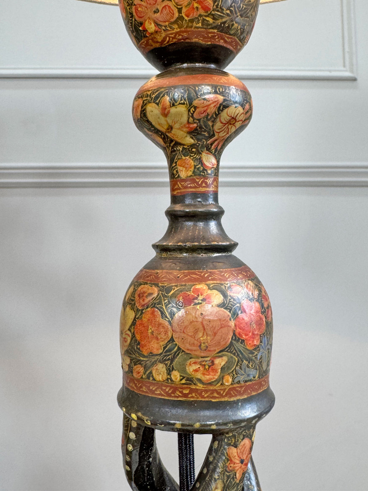 Tall Antique Kashmiri Table Lamp