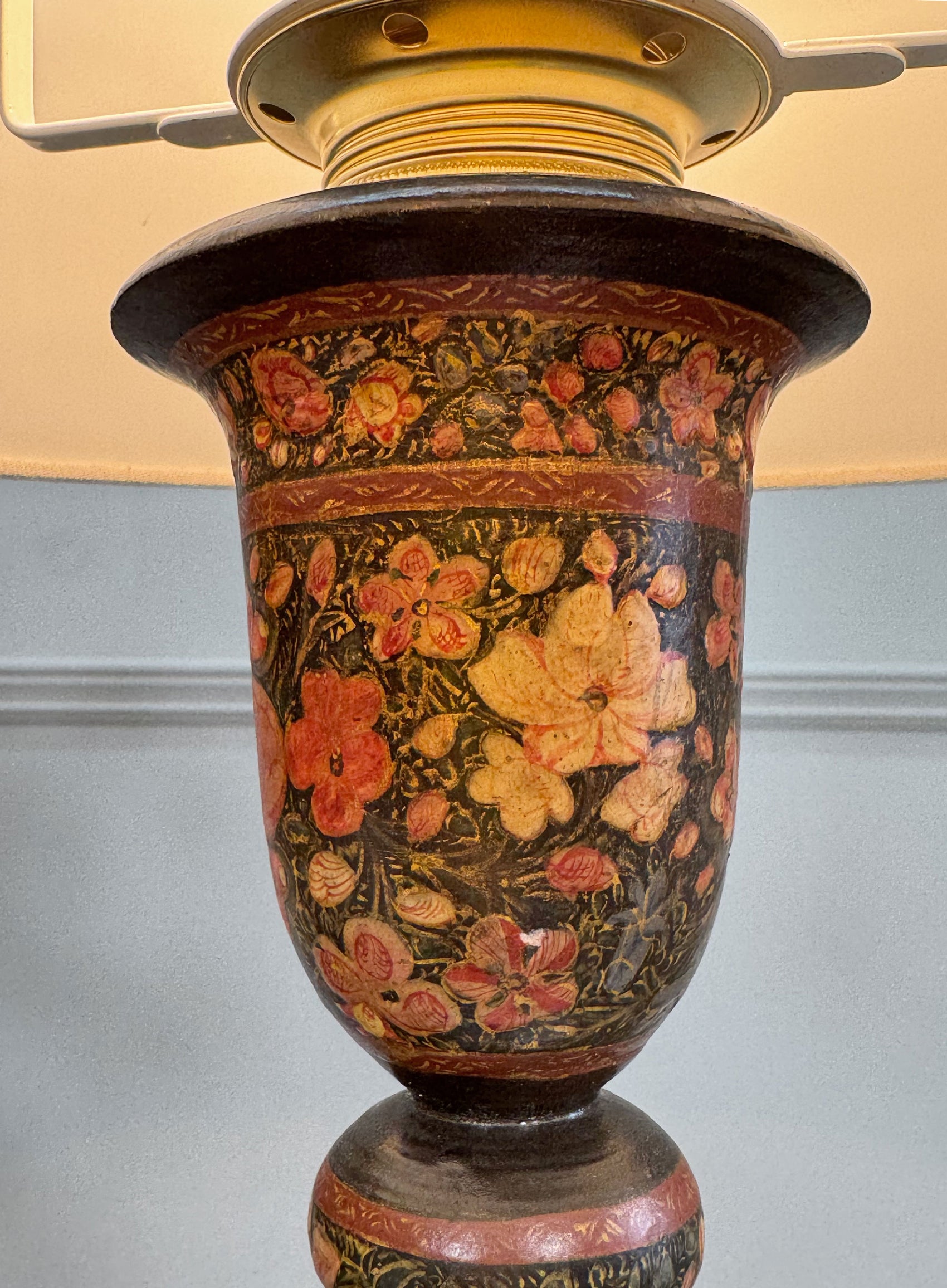 Tall Antique Kashmiri Table Lamp