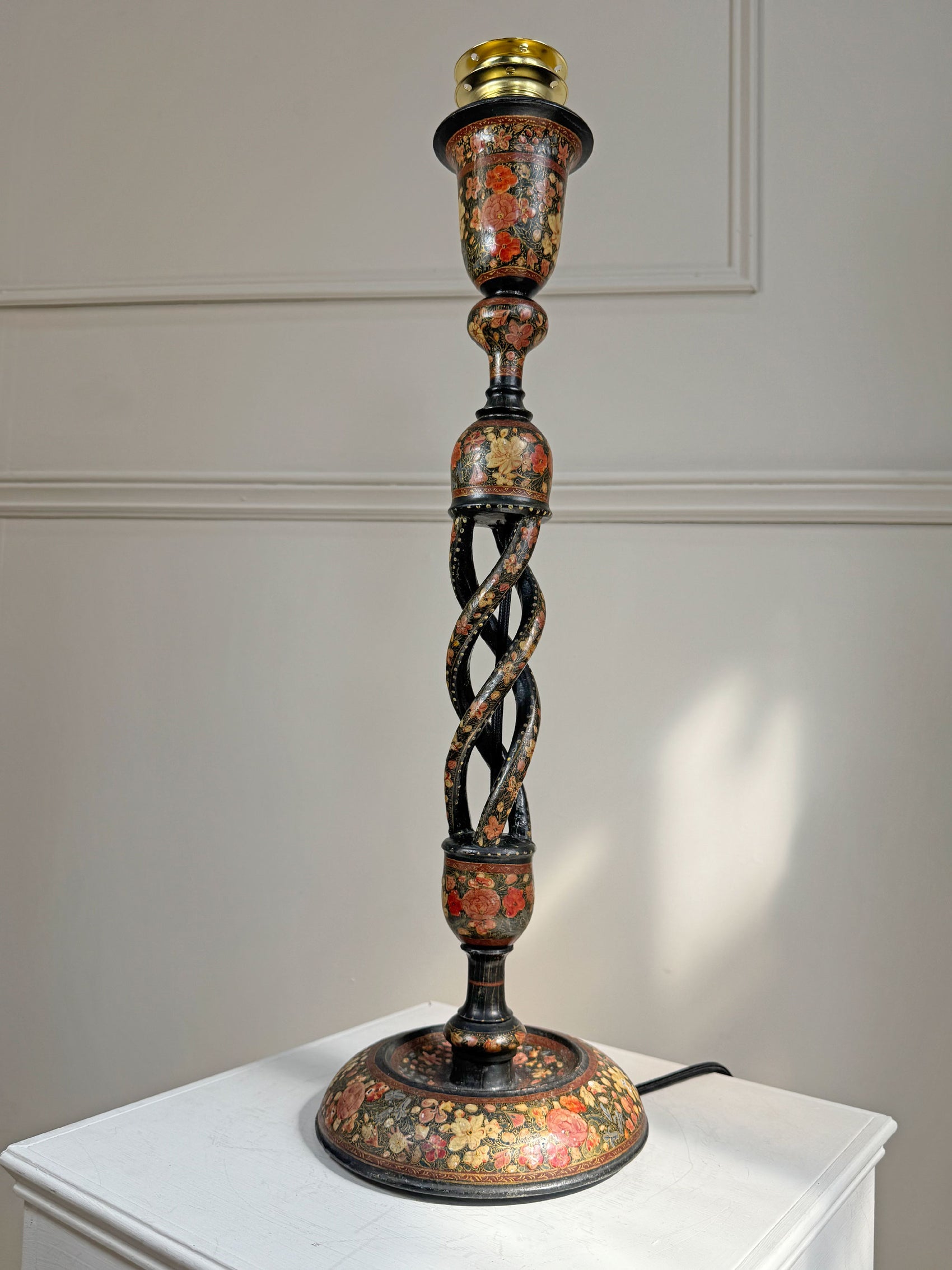 Tall Antique Kashmiri Table Lamp