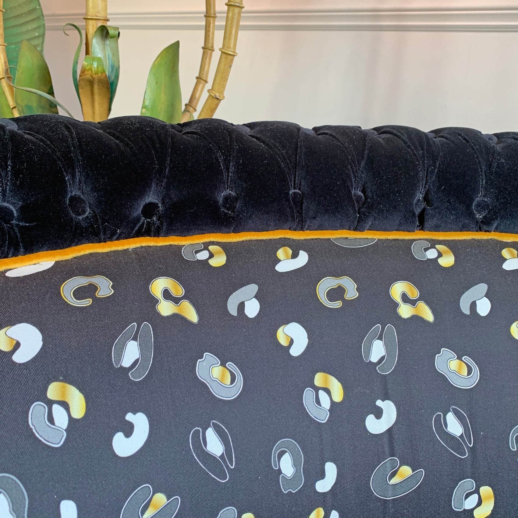 Antique French Napoleon III Marquise Chair in Tropics "Leopard' Fabric