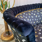 Antique French Napoleon III Marquise Chair in Tropics "Leopard' Fabric