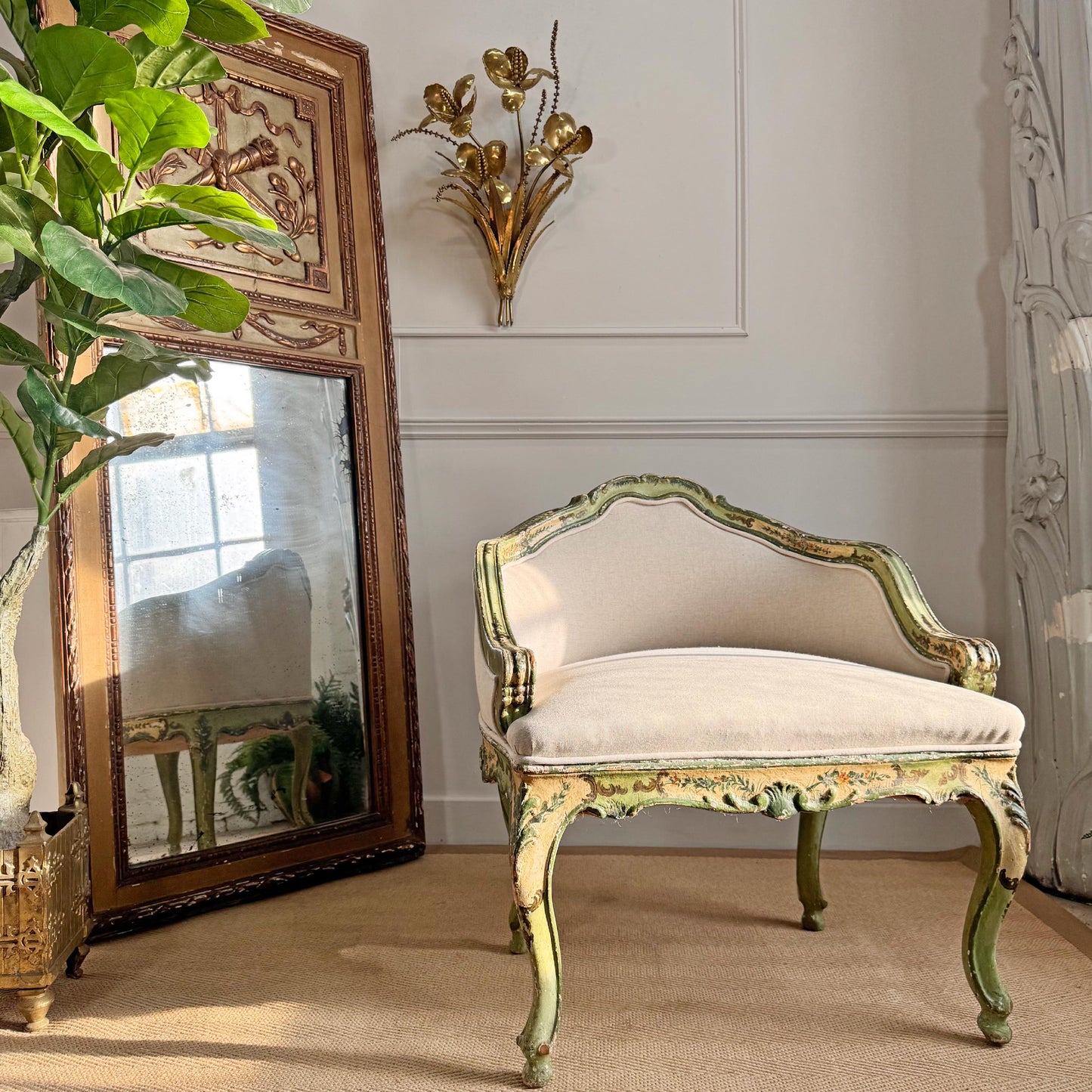 Antique Painted Venetian Chair Circa 1820