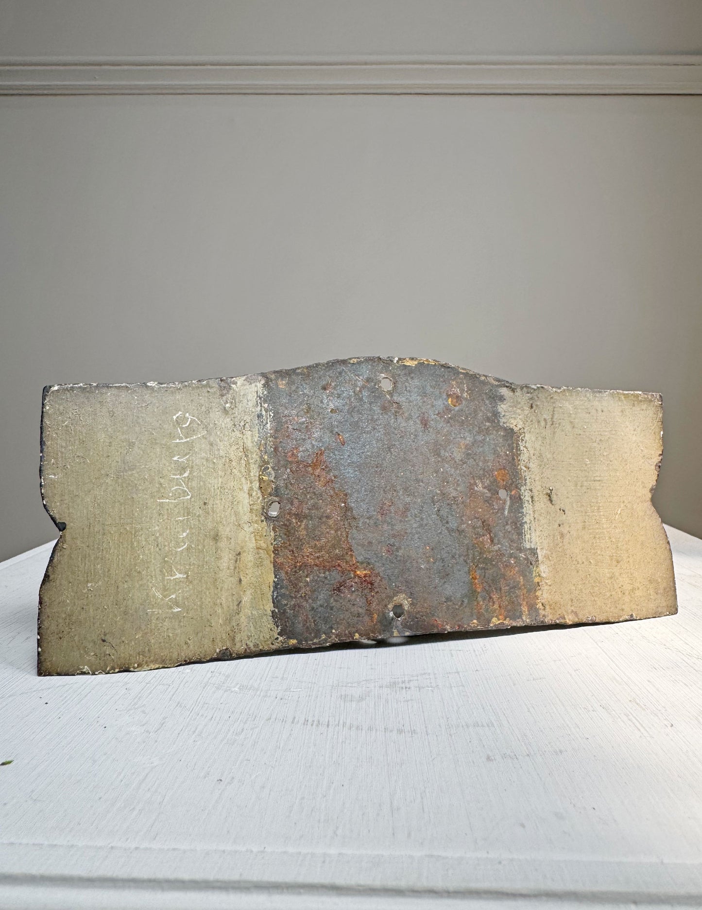 19th Century Tin INRI Plaque