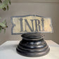 19th Century Tin INRI Plaque