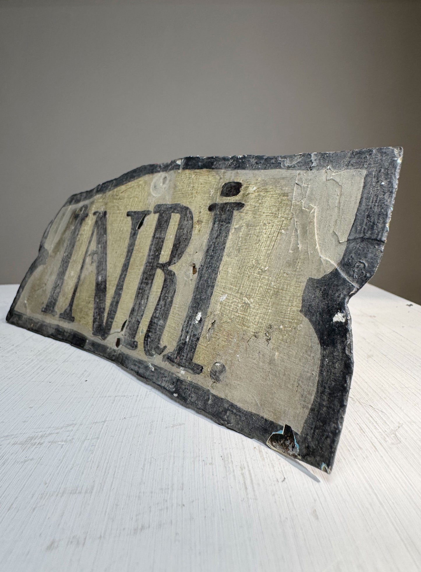 19th Century Tin INRI Plaque