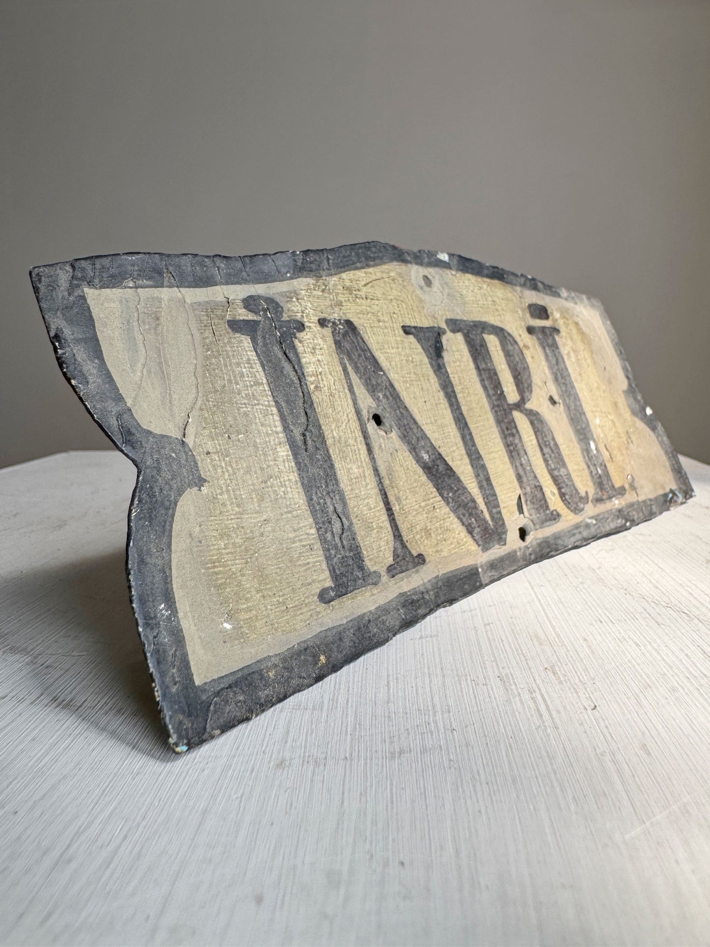 19th Century Tin INRI Plaque