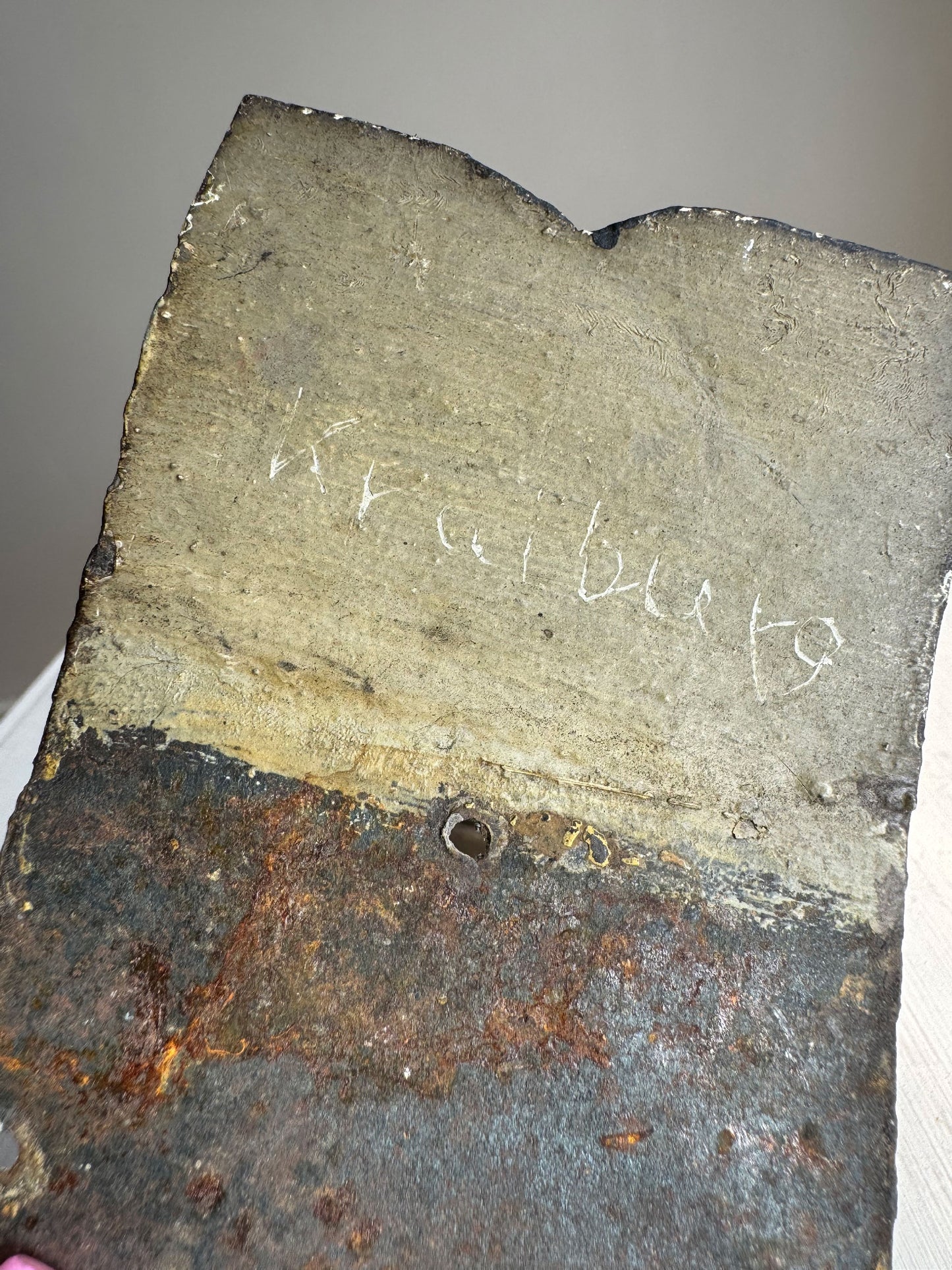 19th Century Tin INRI Plaque