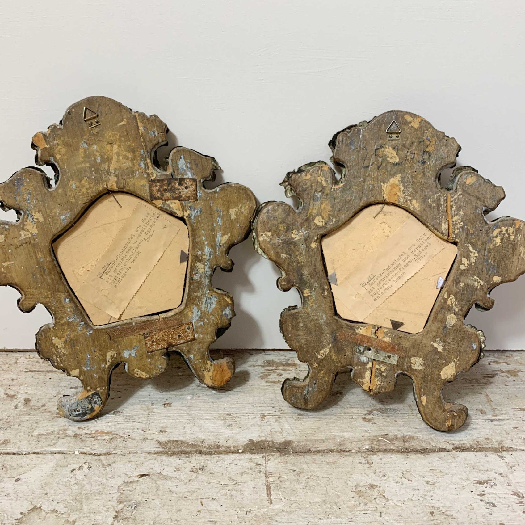 Pair Of European 18th C Silver Plated Baroque Mirrors