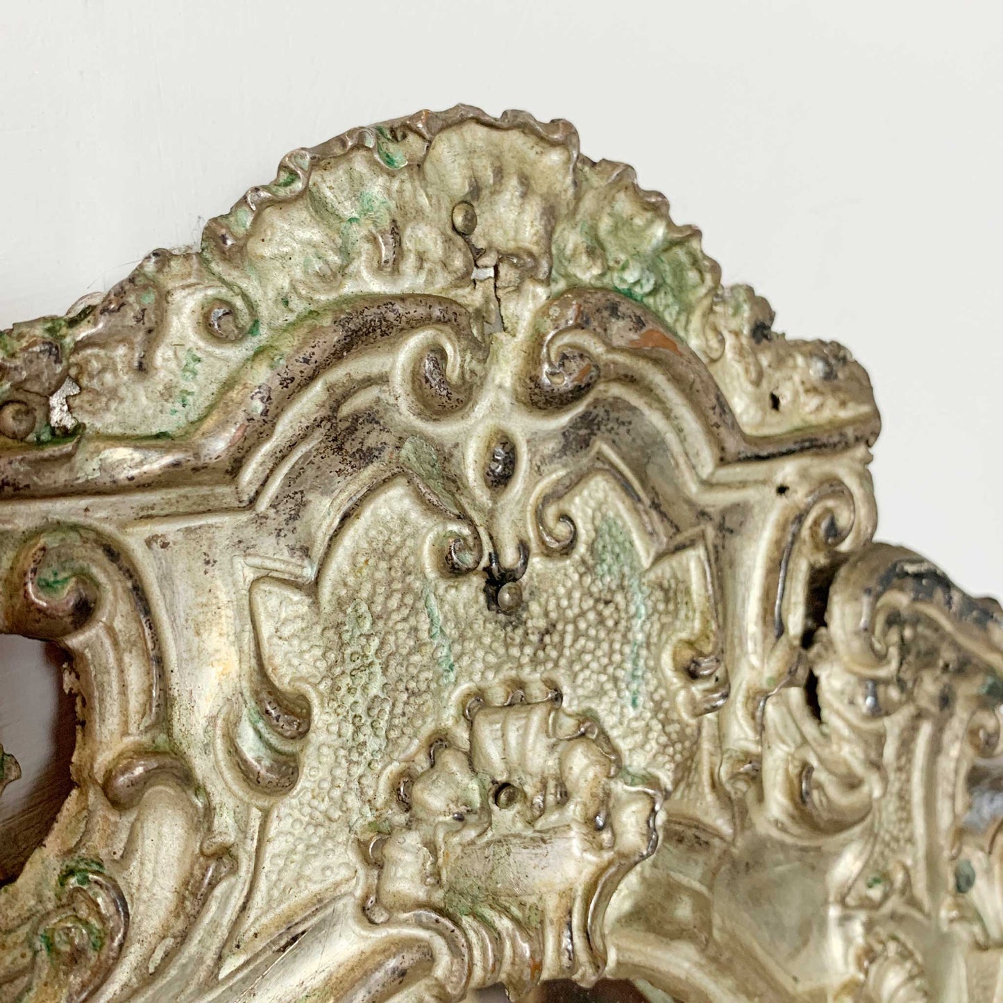 Pair Of European 18th C Silver Plated Baroque Mirrors