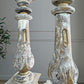 Pair Of 19th Century Swedish Gustavian Carved Wooden Candlesticks