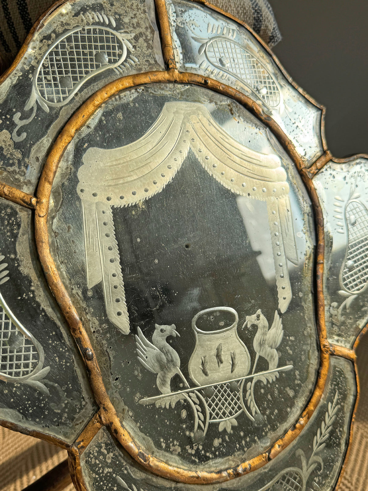 Venetian Etched Wall Mirror Late 18th Century