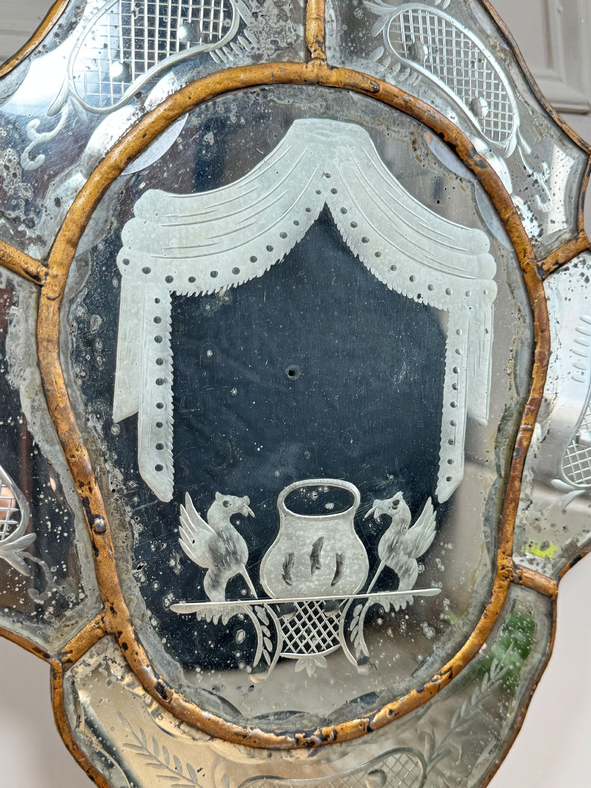 Venetian Etched Wall Mirror Late 18th Century