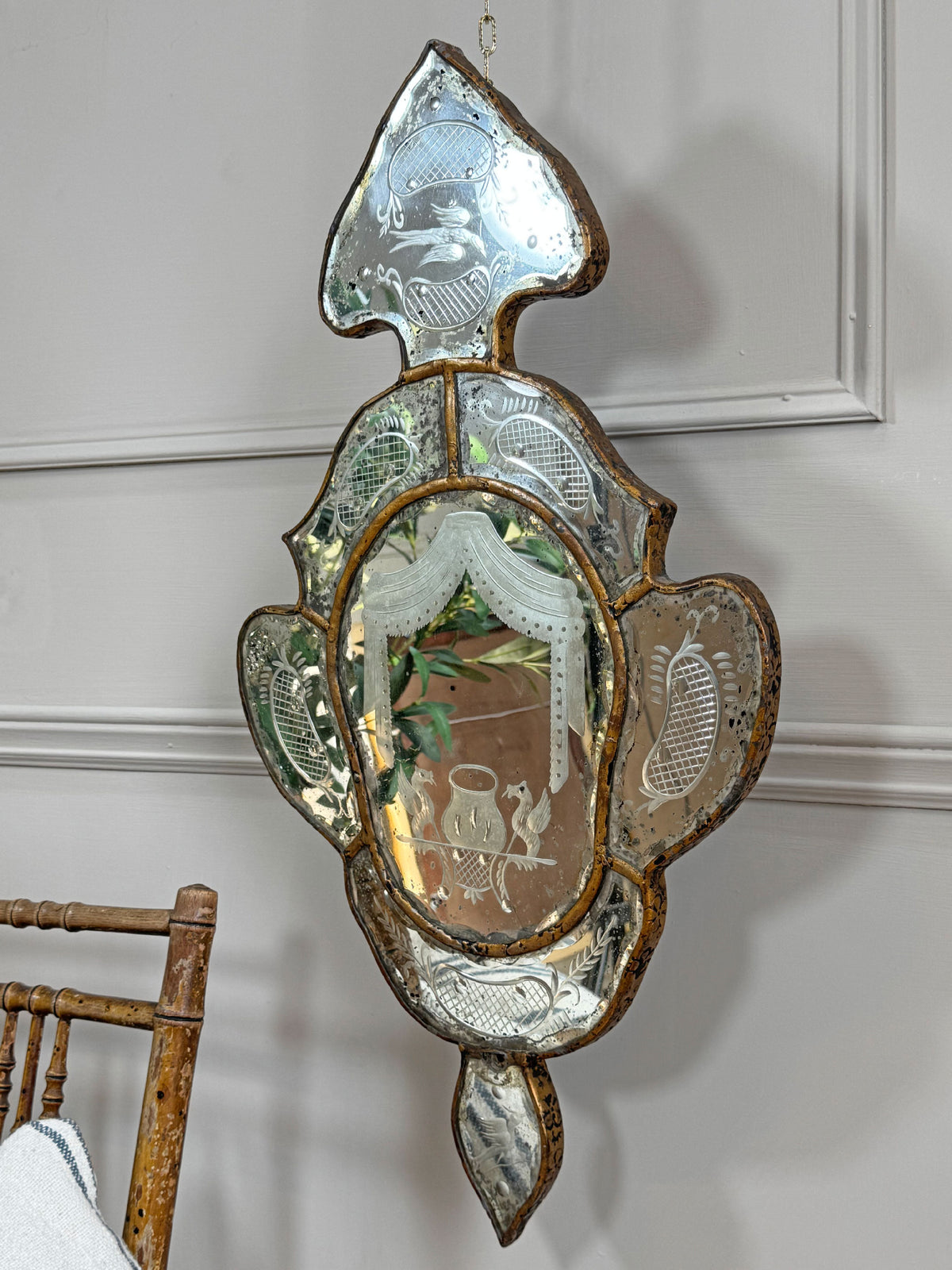 Venetian Etched Wall Mirror Late 18th Century