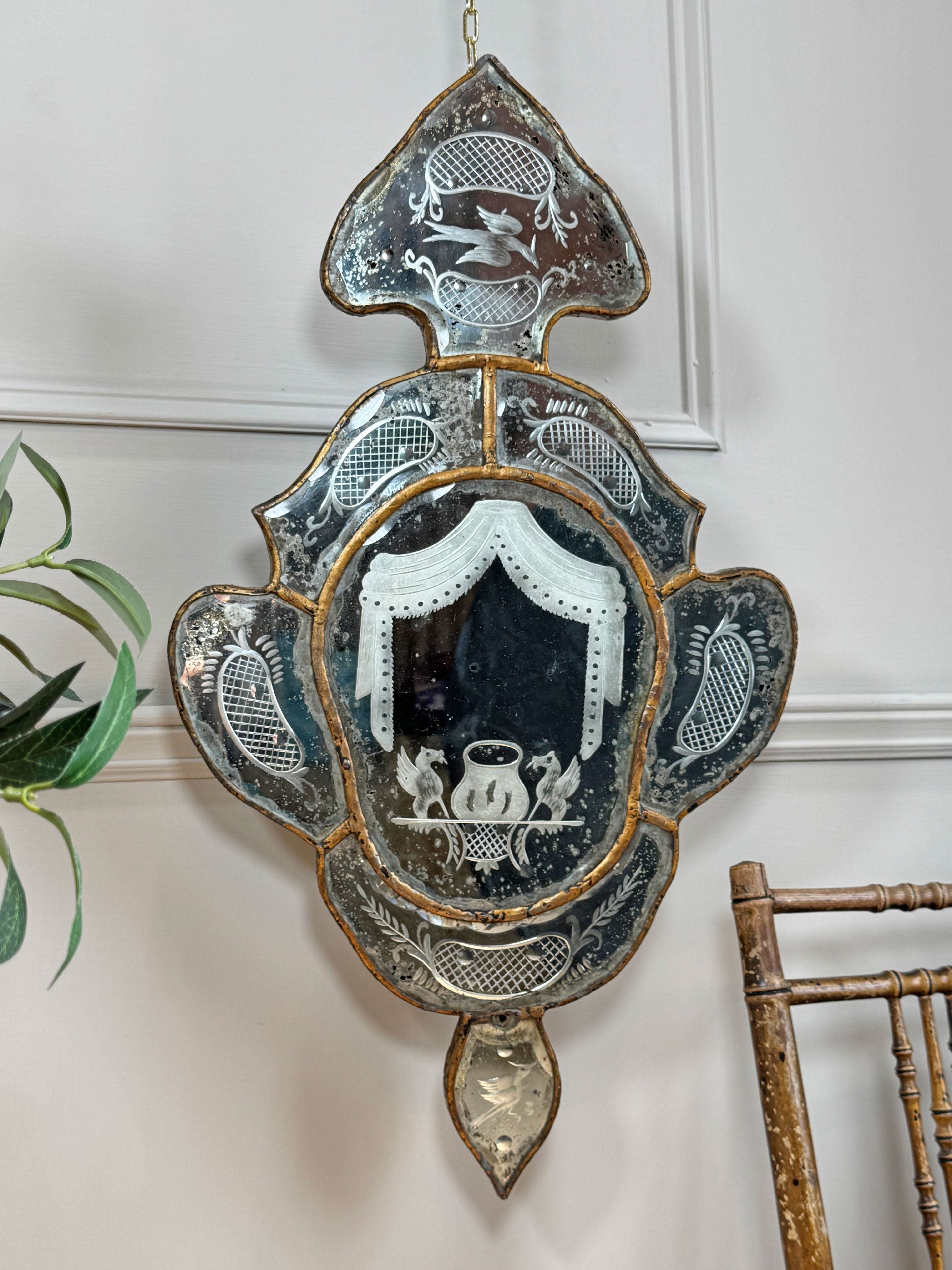 Venetian Etched Wall Mirror Late 18th Century