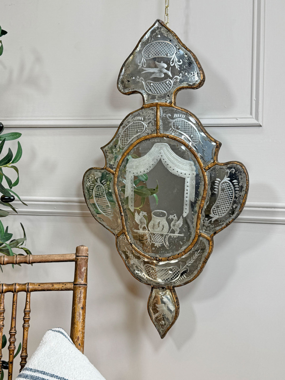 Venetian Etched Wall Mirror Late 18th Century