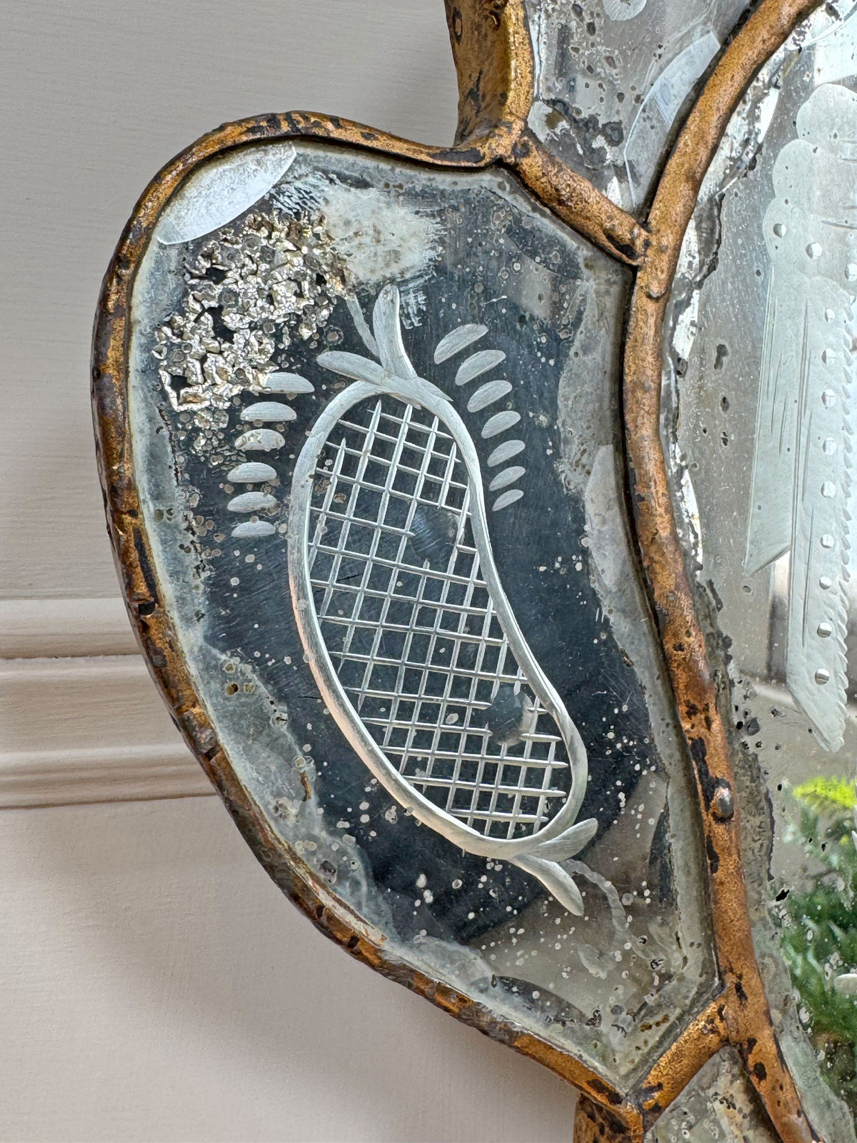 Venetian Etched Wall Mirror Late 18th Century