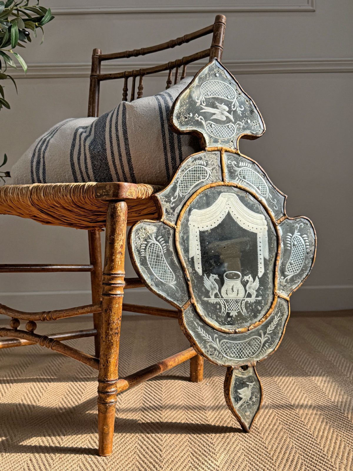 Venetian Etched Wall Mirror Late 18th Century