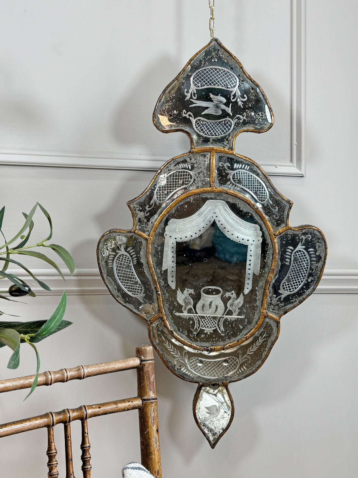 Venetian Etched Wall Mirror Late 18th Century