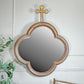 19th Century French Polychrome And Giltwood Quatrefoil Church Mirror With Cross