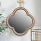 19th Century French Polychrome And Giltwood Quatrefoil Church Mirror With Cross