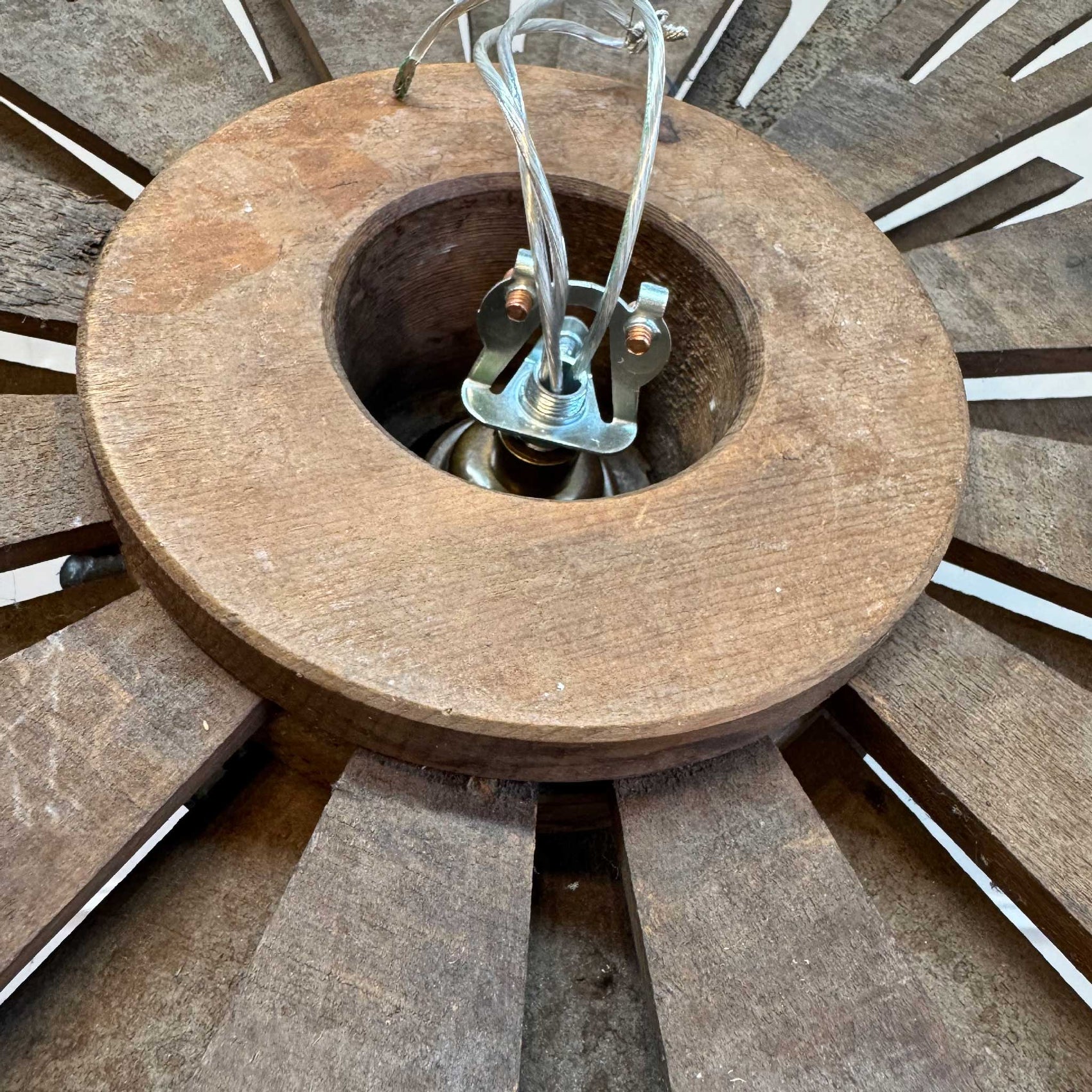 19th Century Large Wooden Church Sunburst Light