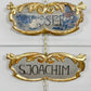 Pair of 18th Century Painted and Giltwood Church Plaques for St Joachim and St Josef