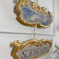 Pair of 18th Century Painted and Giltwood Church Plaques for St Joachim and St Josef
