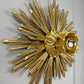 Large Water Gilded Wooden Chapel Sunburst Flush or Wall Light