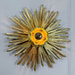 Large Water Gilded Wooden Chapel Sunburst Flush or Wall Light
