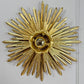Large Water Gilded Wooden Chapel Sunburst Flush or Wall Light