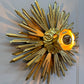 Large Water Gilded Wooden Chapel Sunburst Flush or Wall Light