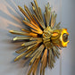 Large Water Gilded Wooden Chapel Sunburst Flush or Wall Light