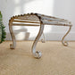 Late Regency/Early Victorian wrought Iron footstool.

Historical white paint and scroll feet.
