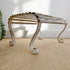 Late Regency/Early Victorian wrought Iron footstool.

Historical white paint and scroll feet.