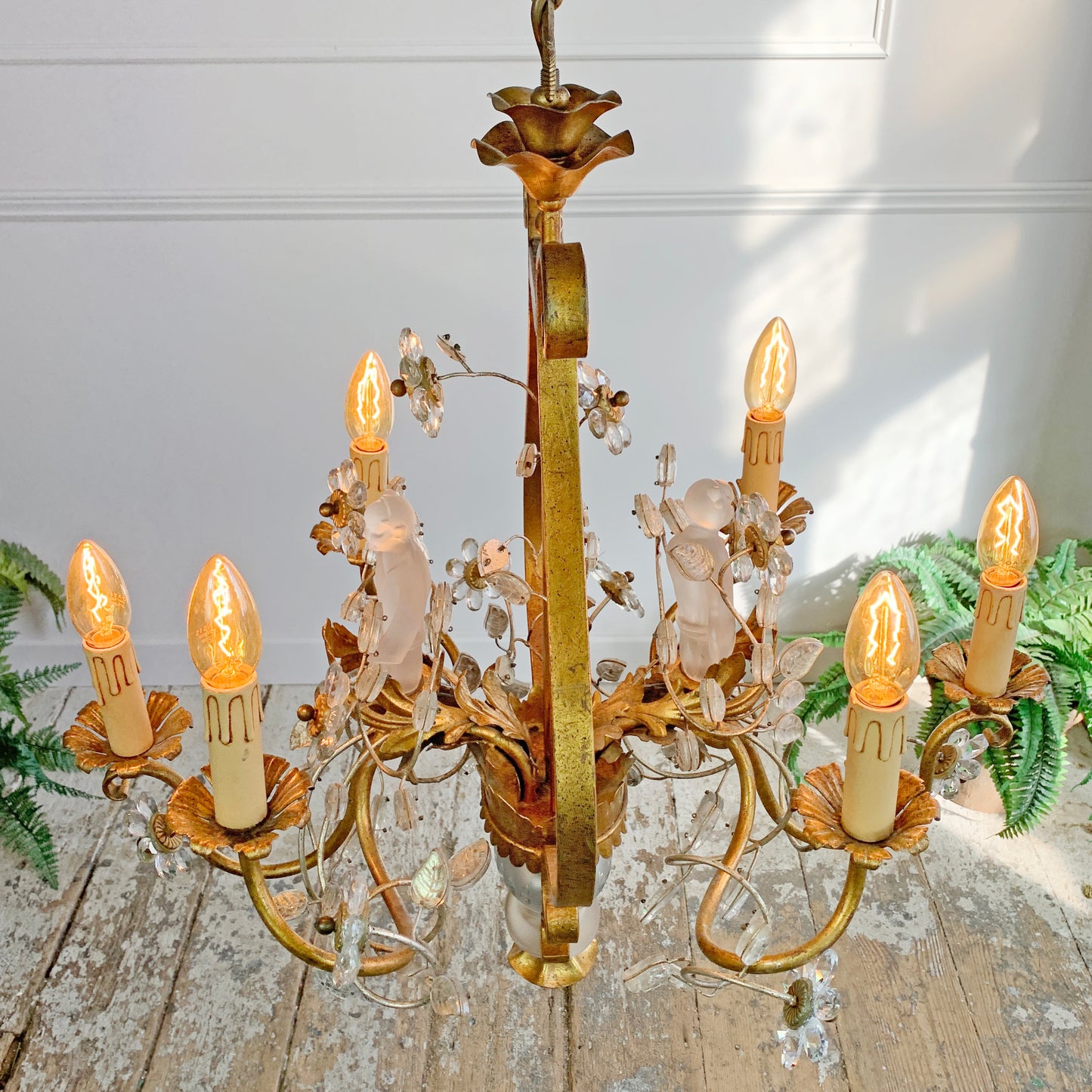 Banci Firenze Gilt Crystal Chinoiserie Chandelier