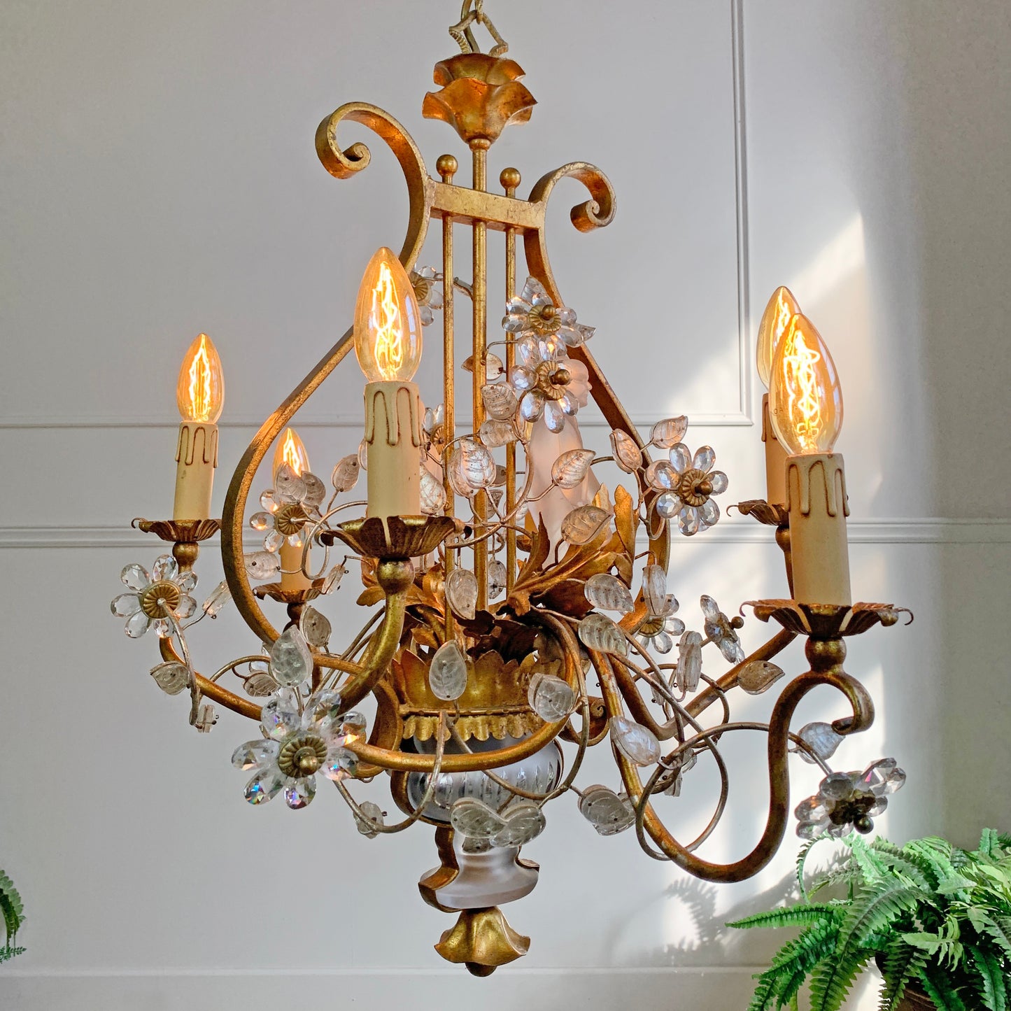 Banci Firenze Gilt Crystal Chinoiserie Chandelier